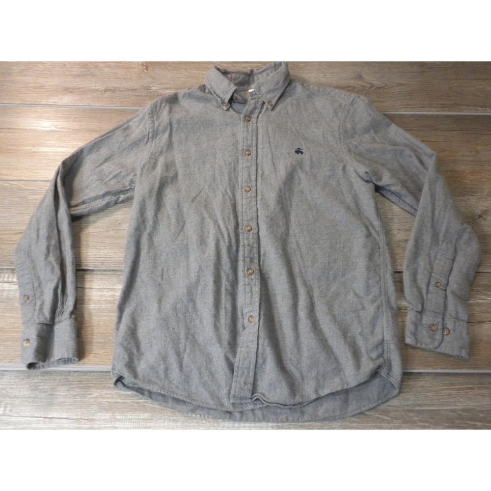 Brooks Brothers Shirt Mens S Gray Chamois Flannel Golden Fleece Original Polo